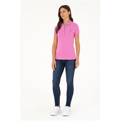 Kadın Pembe Basic Polo Yaka Tişört