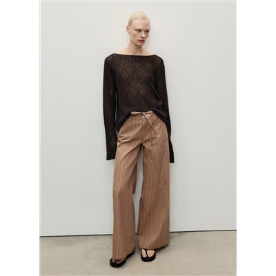 Jeans wideleg rayas tiro bajo cinturón