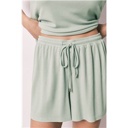 Pijama corto textura waffle verde