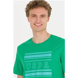 Erkek Yeşil Bisiklet Yaka Tişört