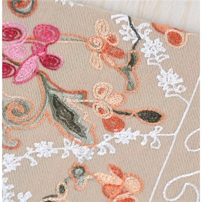 Мягкая, плюшевая, теплая, богато вышитая цветочная шаль/шарф для зимы