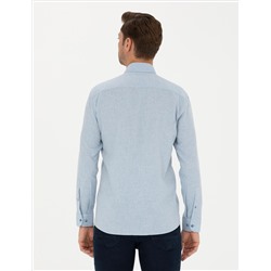 Açık Mavi Slim Fit Uzun Kollu Gömlek