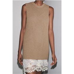 CONTRAST KNIT DRESS