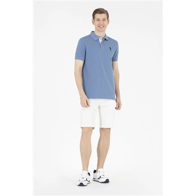 Erkek İndigo Basic Polo Yaka Tişört