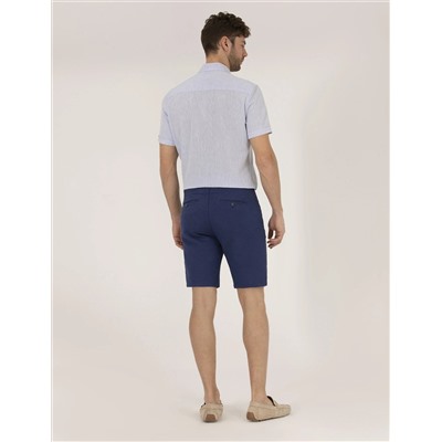 İndigo Slim Fit Keten Karışımlı Beli Lastikli Bermuda Şort