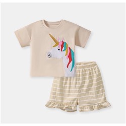 Летний хлопковый костюм для девочек