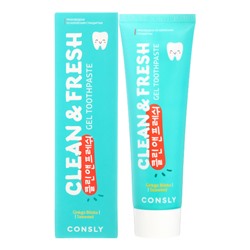 CONSLY Clean&amp;Fresh Gingko Biloba &amp; Seaweed Gel Toothpaste Гелевая зубная паста Clean&amp;Fresh с экстрактами гинкго билоба и морских водорослей 105г