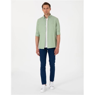 Çağla Oxford Slim Fit Kolay Ütülenebilir Gömlek