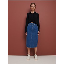 Midi-Rock aus Denim