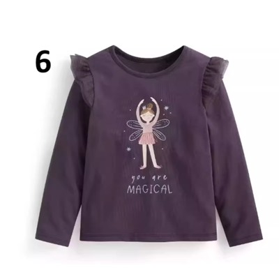 Хлопковый лонгслив для девочек