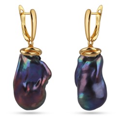 Серьги Барокко (жемчуг бензиновый; покрытие золото), Есть комплект