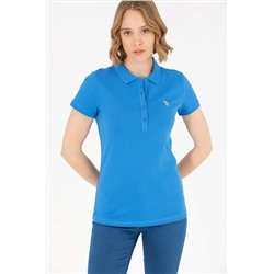 Kadın Saks Basic Polo Yaka Tişört