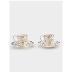 Пара кофейная, 2 перс, 4 пр, фарфор N, белая, с золотистым орнаментом, Golden