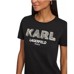 KARL LAGERFELD PARIS Women's Imitation-Pearl Karl T-Shirt