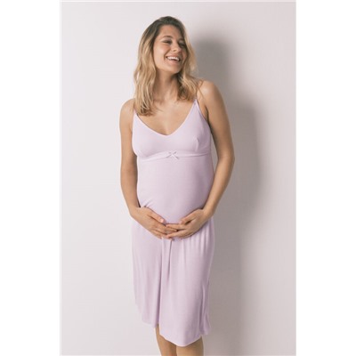 Camisón midi "maternity" canalé super soft  lila