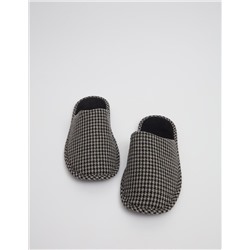 Houndstooth Slippers, Men, Grey