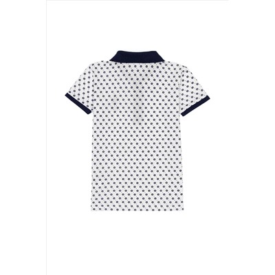 Erkek Çocuk Beyaz Polo Yaka Tişört