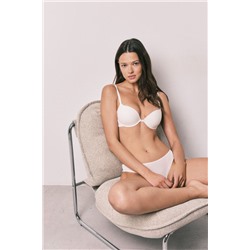 Sujetador clásico microfibra rayada blanco BEAUTIFUL