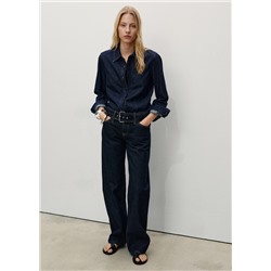 Jeans rectos tiro bajo cinturón