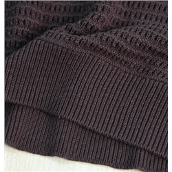 Женский хлопковый вязаный крючком свитер с круглым вырезом