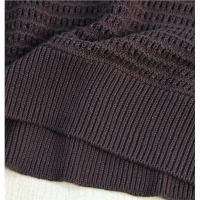 Женский хлопковый вязаный крючком свитер с круглым вырезом