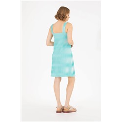 Kadın Mint Bisiklet Yaka Örme Elbise