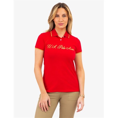 LUREX SCRIPT TIPPED POLO SHIRT
