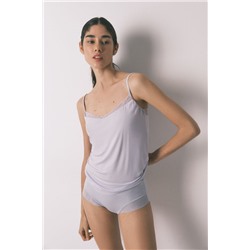 Camiseta tirantes punto súper suave azul