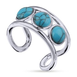 Кольцо Самоцветы (бирюза; покрытие родий), Есть комплект