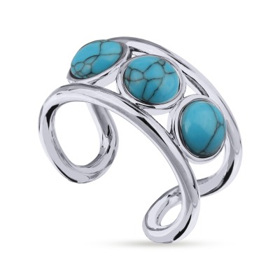 Кольцо Самоцветы (бирюза; покрытие родий), Есть комплект