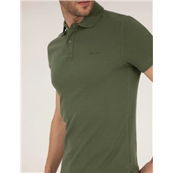 Haki Dokulu Slim Fit Polo Yaka Tişört