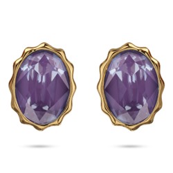 Пусеты Сияние (кристаллы SW пурпурные; покрытие золото), Есть комплект