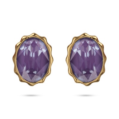 Пусеты Сияние (кристаллы SW пурпурные; покрытие золото), Есть комплект