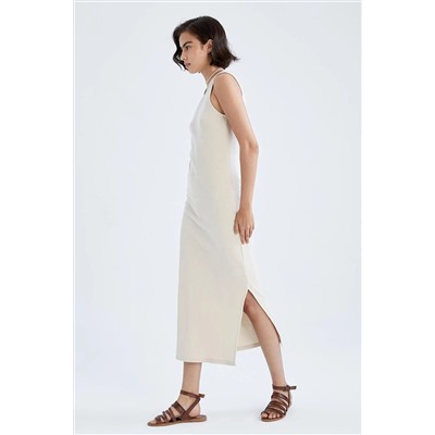 Defacto Bodycon Bisiklet Yaka Kaşkorse Kolsuz Maxi Elbise Y7736AZ22HS