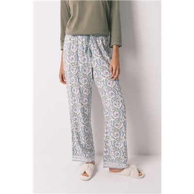 Pantalón largo viscosa print flores