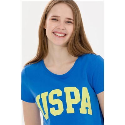 Kadın Saks Bisiklet Yaka Tişört