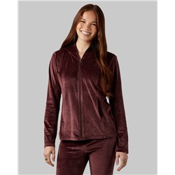 WOMEN'S SOFT VELOUR HOODED FULL-ZIP