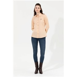 Kadın Safran Uzun Kollu Basic Gömlek