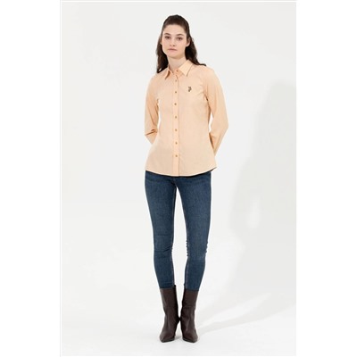 Kadın Safran Uzun Kollu Basic Gömlek