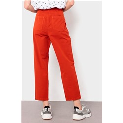 Pantalón carrot 7/8 de tiro alto Rojo teja