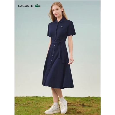 Приталенное хлопковое платье 2 цвета ЛАКОСТ*Е