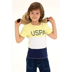 Erkek Çocuk Açık Sarı Bisiklet Yaka Tişört