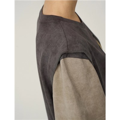 Серая футболка "Цветоблок"