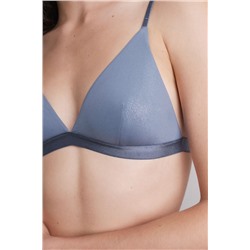 Sujetador triangular microfibra brillo azul