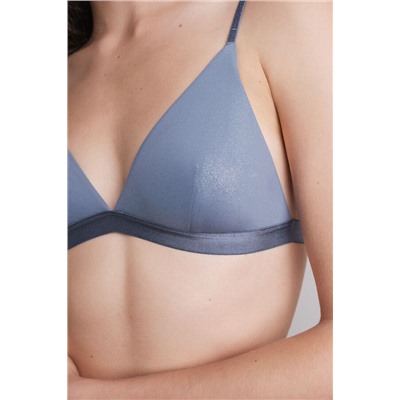 Sujetador triangular microfibra brillo azul