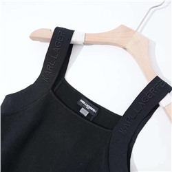 Женские трикотажные топы ✔️Kar*l Lagerfel*d с вышитым логотипом на бретельках Цена на бирке 99$