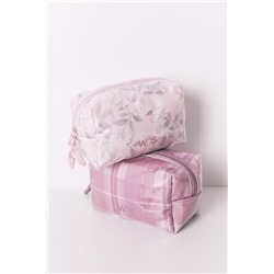 Neceser mediano estampado flores rosa