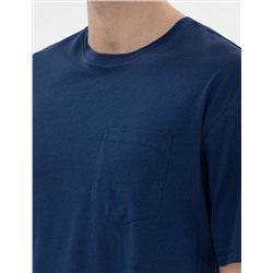 Açık Lacivert Comfort Fit Basic Tişört