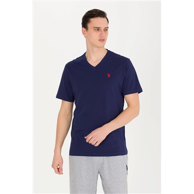Erkek Lacivert Basic V Yaka Tişört