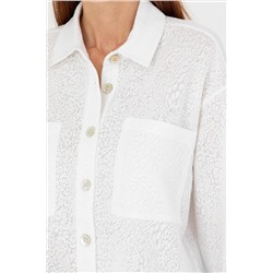 Kadın Ekru Örme Gömlek